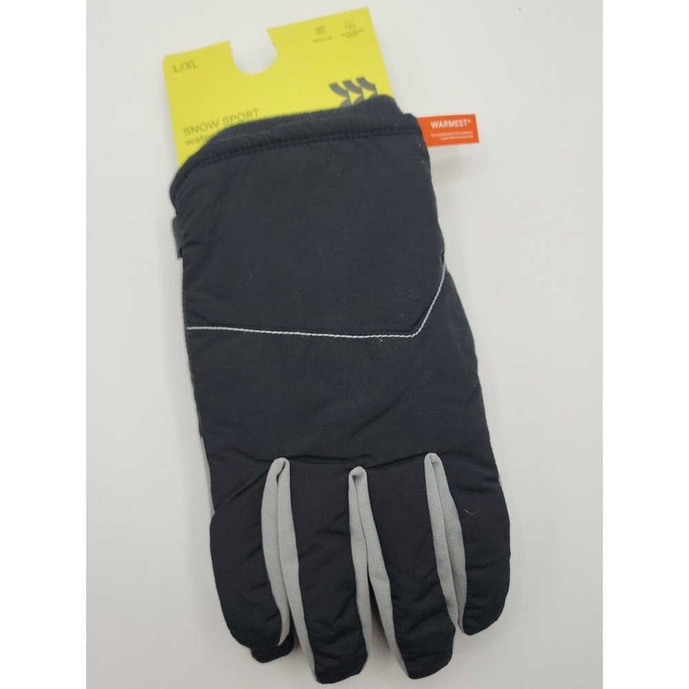 All in Motion Snow Sport Gloves Warmest Waterproof Black Gray L/XL
